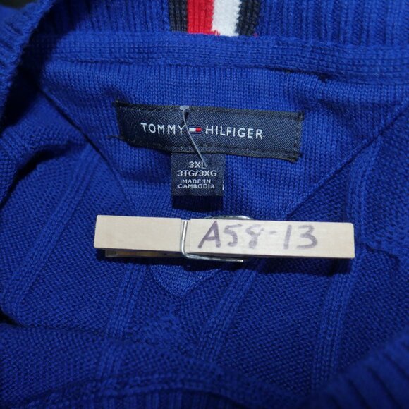 Tommy Hilfiger Iconic Cre Neck Cable Knit Pullover Sweater Men's Size 3XL Royal - Picture 7 of 9